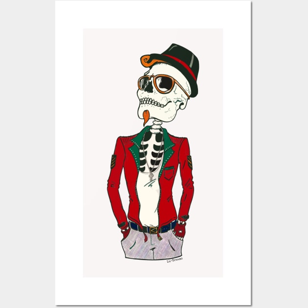 Hipster Skeleton. Wall Art by LuDreams